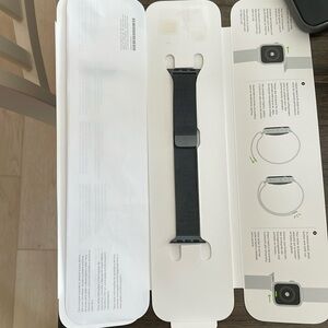 Space black stainless steel Milanese loop Apple Watch band